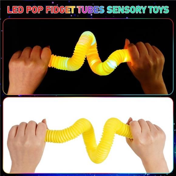Light Up Pop Tubes Party Favors Sensory Fidget Toys for Kids 4-8-12, 6PCS Sticks - Picture 5 of 6